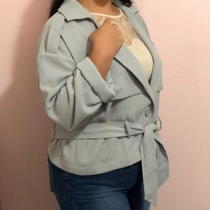 Leith Grey Blazer with Belt